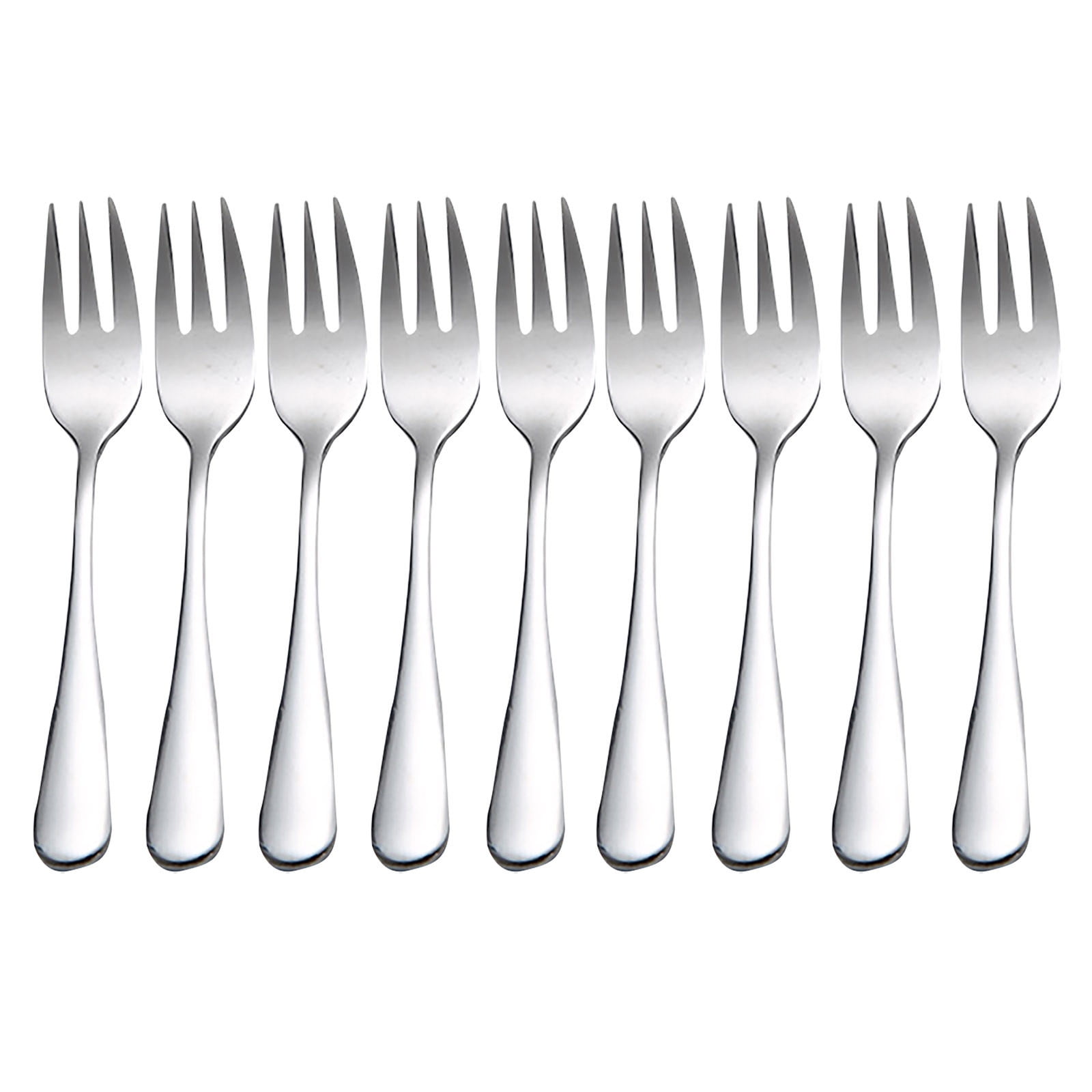 Quinlirra Clearance Cake Forks Set of 8, Stainless Steel Cocktail Forks, Stylist Small Appetizer Forks, Dishwasher Safe, for Fruit, Ice Cream, Salad, Steak, Pizza, Noodles-Silver\u00265.51inch Length